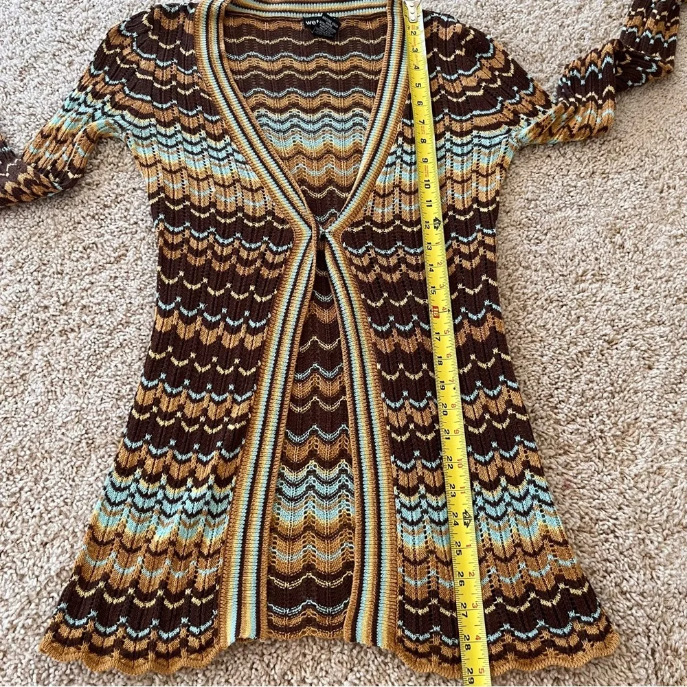 Vintage‎ Y2K Wet Seal Cardigan Sweater Small Crochet Boho Festival Alternative